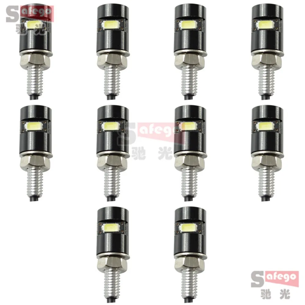 

10pcs universal 1SMD 5730W LED Motorcycle Car License Plate Lights Bolt Light Bulbs LED Backup Reverse Lights Bulbs