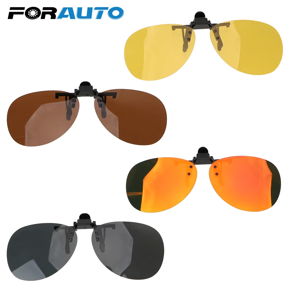 FORAUTO Anti-UVA UVB Driver Goggles Clip On Sunglasses Car Driving Night Vision Lens Polarized Sun Glasses For Men Women FORAUTO Anti-UVA UVB Driver Goggles Clip On Sunglasses Car Driving Night Vision Lens Polarized Sun Glasses For Men Women