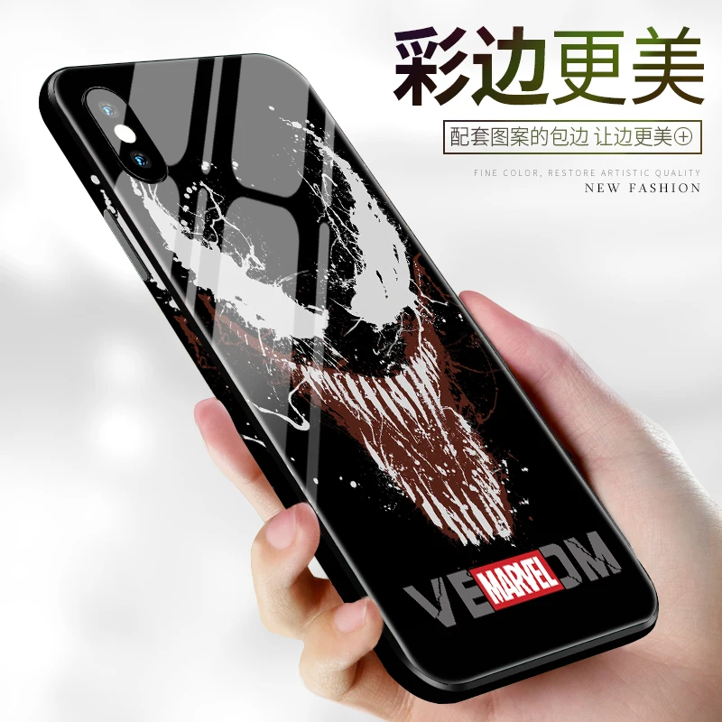 Чехлы для телефонов из закаленного стекла с изображением Мстителей Marvel для iPhone XS MAX XR 10 8 7 6s Plus 7Plus 8Plus чехол с суперменом и логотипом ironman Spiderman