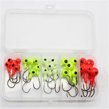 

26pcs Lead Hook Set 2.5g/3.5g/5g/7g/10g Colorful Lead Round Head Jigs Fishing Lure with Box Bait Hook Fish Accessories Tackle
