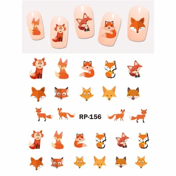 

NAIL ART BEAUTY NAIL STICKER WATER DECAL SLIDER CARTOON ANIMAL KOALA DEER PANDA ZEBRA RED FOX RP151-156