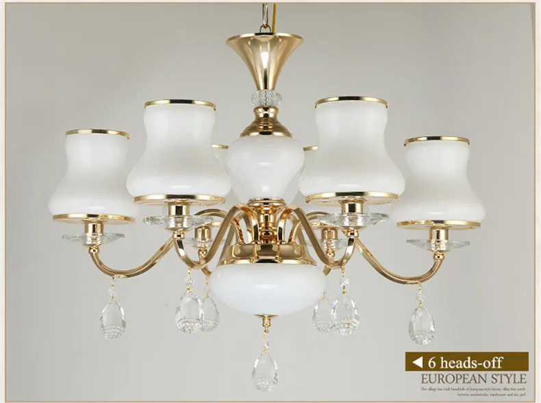 Хрустальные потолочные светильники для гостиной, Континентальный светильник для столовой, современный креативный Золотой кованый светодиодный светильник