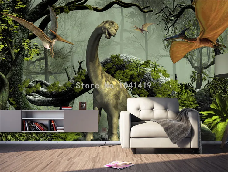 3D стерео динозавр настенная живопись Дети Спальня тема отель фон Настенная роспись фото обои экологически чистые обои