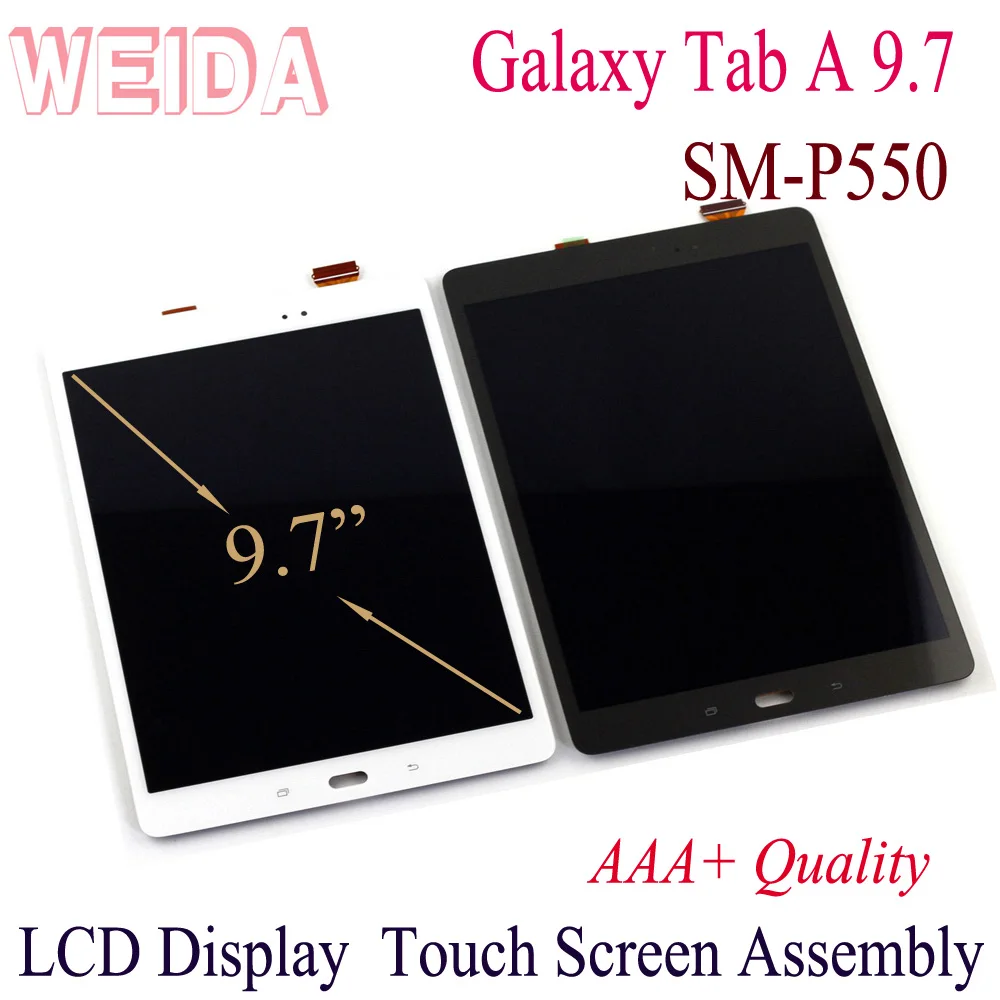 

9.7" Lcd For Samsung Galaxy Tab A P550 SM-P550 P555 LCD Display Touch Screen Digitizer Assembly Tablet LCD Replacement Parts