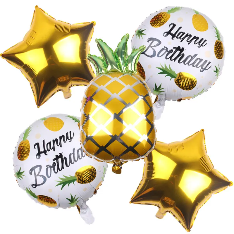 

XXPWJ New 5pcs/lot Fruit Pineapple Series Aluminum Balloons Baby Birthday Party Decoration Decorative Balloons Wholesale X-163