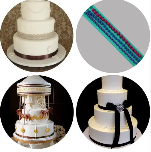 DIY Wedding Decor Silicone Food Grade String Of Pearl Fondant Sugar
