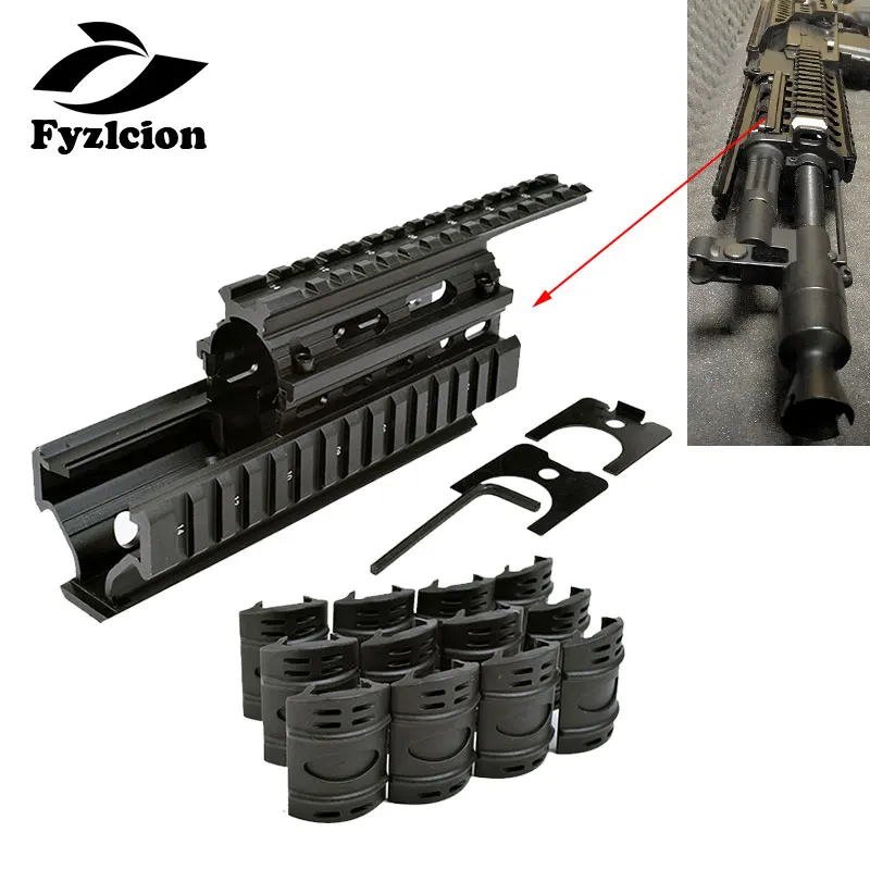 الصيد التكتيكي رباعية السكك الحديدية جبل Handguard السكك الحديدية 20 ملليمتر Picatinny السكك الحديدية الجانبية جبل مع يغطي ل AK47 74 AKs اكسسوارات