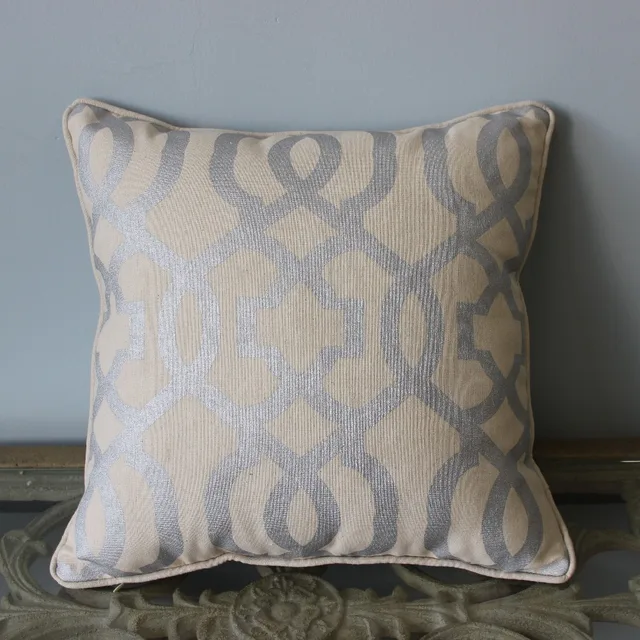 Vezo Home Print Silver Geometric Linen Sofa Cushions Cover Vezo Home Print Silver Geometric Linen Sofa Cushions Cover Decorative Throw Pillows Chair Seat