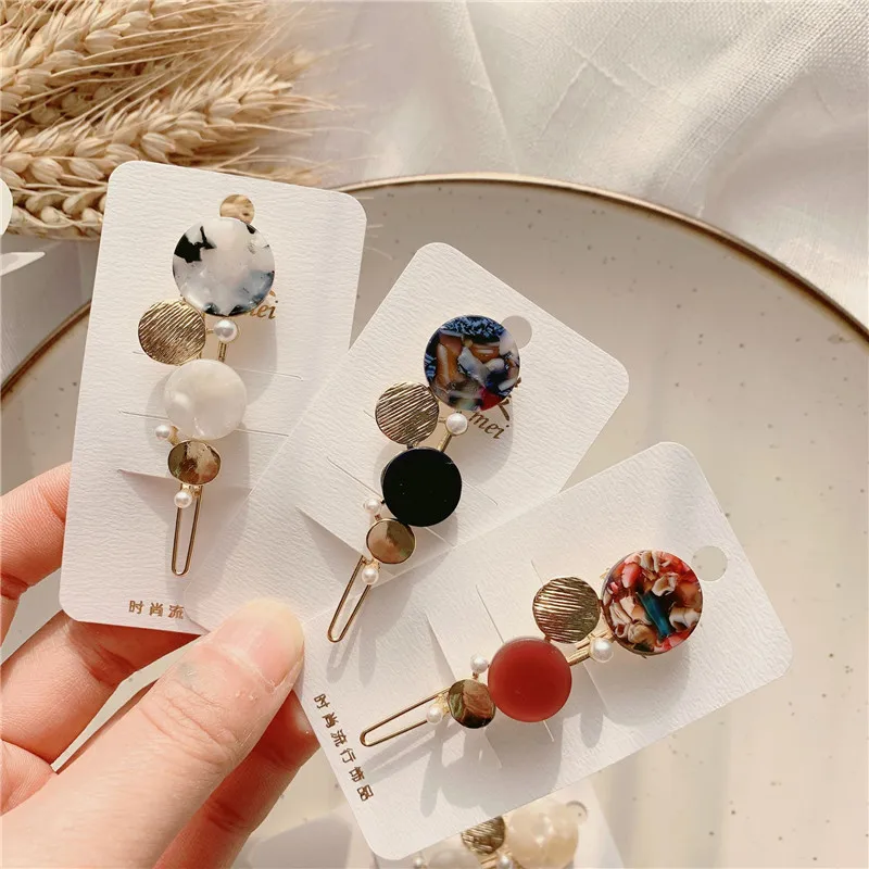 

Headwear Alloy 31 Colors Barrettes Heart Gifts Hairpin Hollow Out Flower INS Style Crystal Love Round Circle Hair Clips 1PC