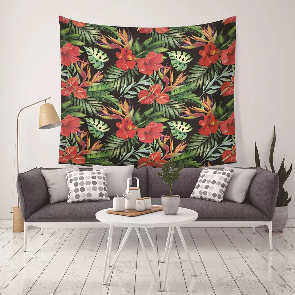 

Flower Printed Decorative Hanging Wall Cloth Tapestries Modern Beach Bedspreads Indian Carpets Tablecloth Home Decor
