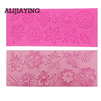 

M0359 1Pcs Hollow Flower lace cake mold silicone baking tools kitchen accessories decorations for cakes Fondant Border Mould