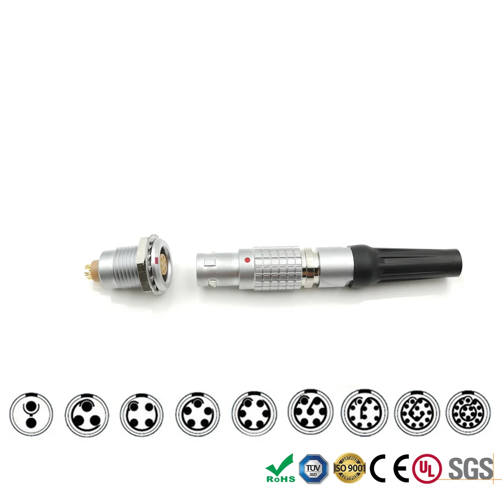

LEMO FGG EGG 1B 2 3 4 5 6 7 8 10 14 16 Pin Male Plug and Female Socket Connector