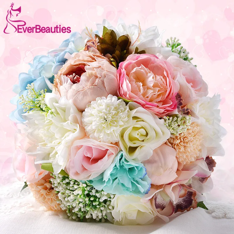 Us 41 52 Wedding Bouquets For Brides Artificial Wedding Flowers Outside Beach Wedding Brooch Bridal Bouquets Buque De Noiva In Wedding Bouquets From