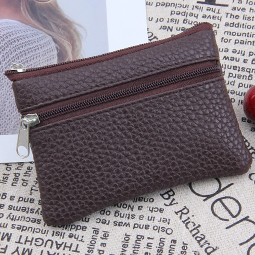 Aelicy New Solid Simple Men Women Wallets PU Leather Bag Zipper Clutch Coin Purse Mini Zipper Carteira Feminina