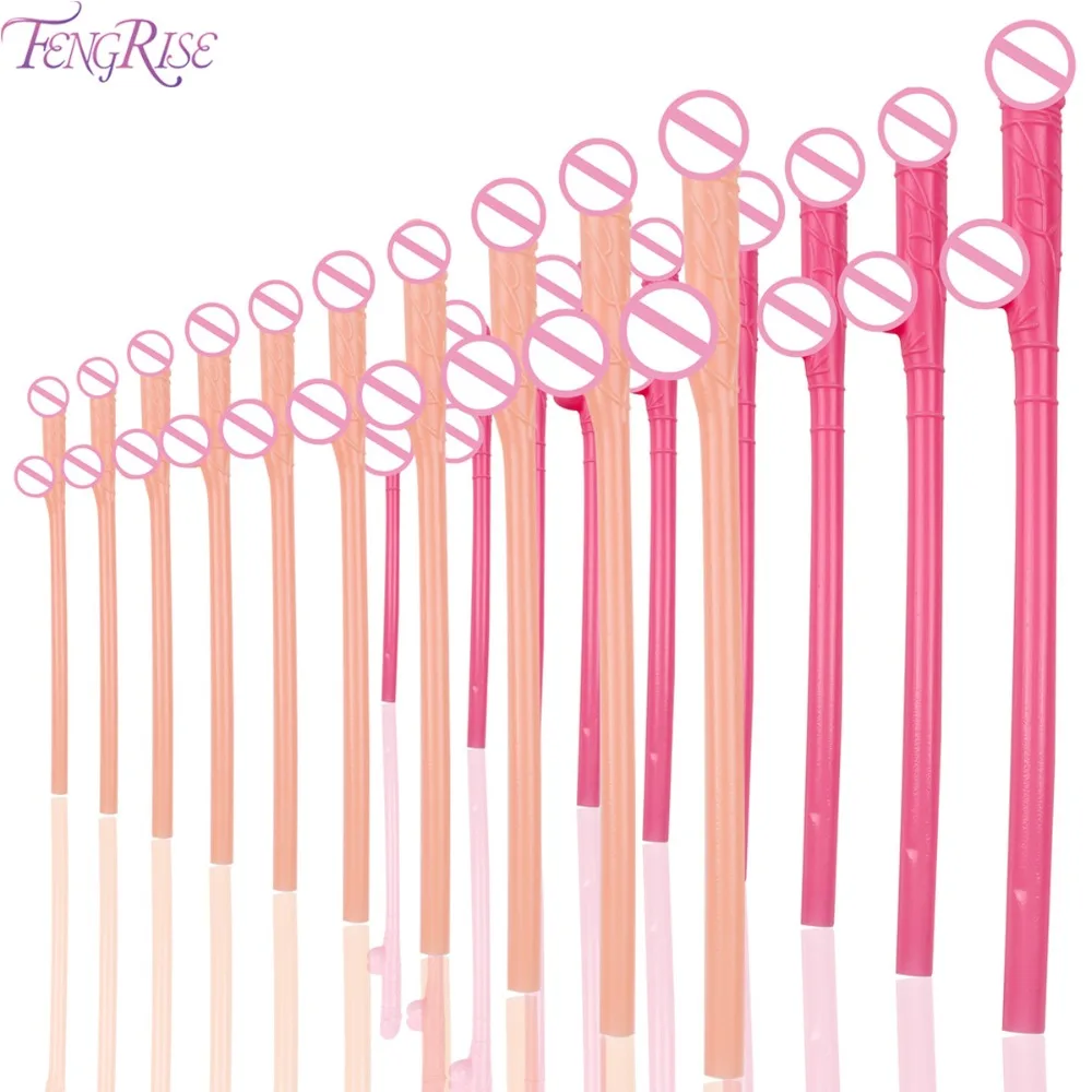 10 DICKY SIPPING DRINK STRAWS BACHELORETTE PARTY PLASTIC FAVOR WHITE NOVELTY GAG