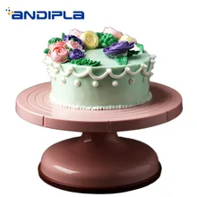 Креативная вращающаяся пластмассовая Нескользящая стойка-витрина для тортов, круглая база, инструменты для выпечки, кухонные аксессуары, Декор