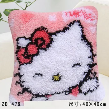 

ZD476 Pillow Cushion Latch Hook Kit Embroidery DIY Craft Cross Stitch Needlework Embroidery Counted Cross-Stitching Kit -9