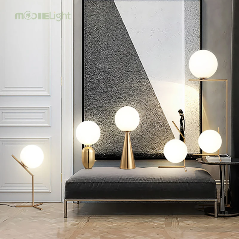 Mooielight Modern Replica Floor Lamp For Living Room glass ball LED Table Lamp For Bedroom Bedside Decoration Table Lamps