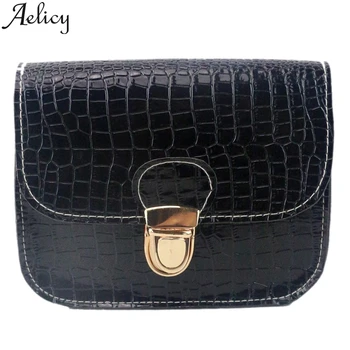 

Aelicy 2019 PU Leather Ladies Messenger Bag Crocodile Pattern Ladies Shoulder Bags Bracelet Fashion Small Shopping Bag