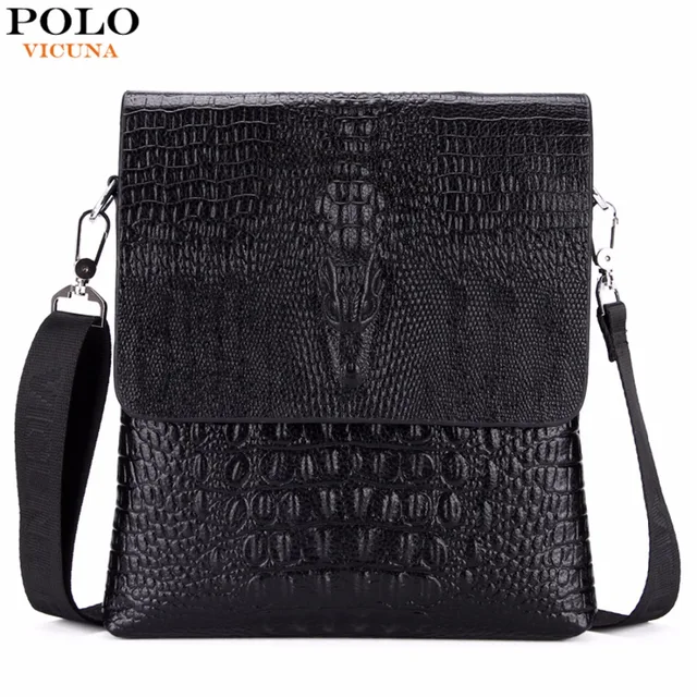 Vicuna Polo Luxury Embossed Alligator Pattern Famous Brand Men Vicuna Polo Luxury Embossed Alligator Pattern Famous Brand Men Messenger Bags Classic Business Mens Shoulder Bag