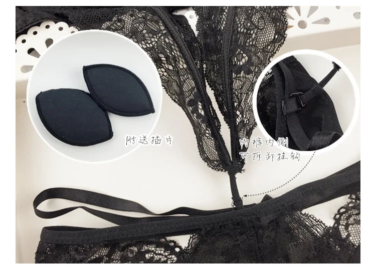 MINGMO Bra & Brief Sets Japanese Sexy Temptation Cotton Push Up Bra Lace Siamese Intimates Lingerie Set Women Underwear Bra Sets()
