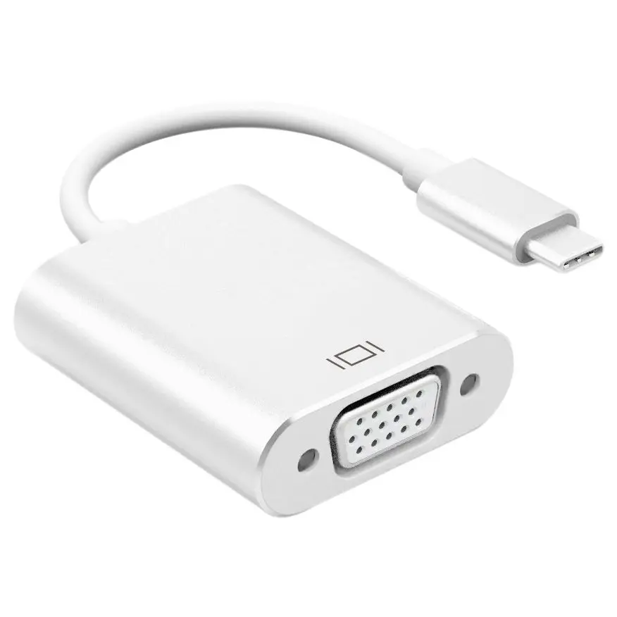 

USB 3.1 Type C (USB-C) to VGA Adapter With Aluminium Case for MacBook Pro/Samsung Galaxy S8