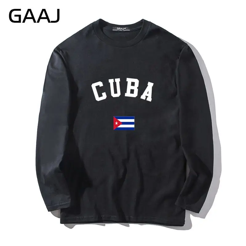 

T Shirt Men Cuba Flag Tee Streetwear Man & Women Unisex Long Sleeve Print Letter Fidel Castro High Quality Funny Fashion Male