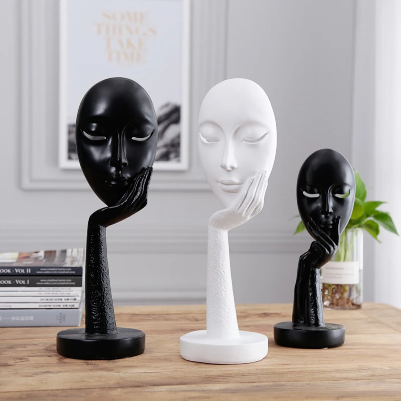 Best Furnishing Articles Women Face Statues for Decoration Home Decoration Accessories Character Sculpture Abstractive Resin Crafts