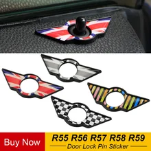 2 шт./компл. салона Окно дверной замок декоративная булавка Стикеры автомобильный Стайлинг для Mini Cooper S JCW один+ S R55 R56 R57 R58 R59 Clubman
