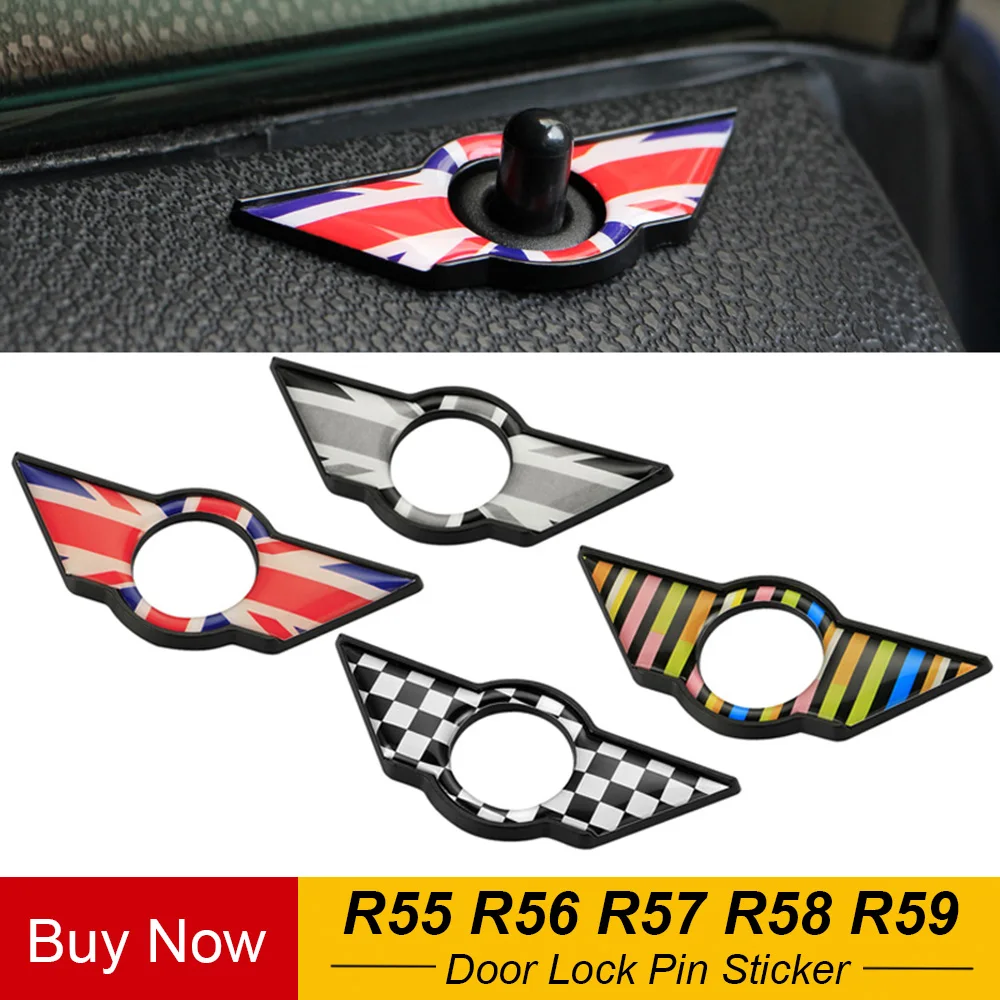 

2Pcs/Set Car Interior Window Door Lock Pin Decorative Sticker Car Styling For Mini Cooper JCW One+ S R55 R56 R57 R58 R59 Clubman