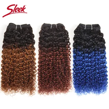 

Sleek Brazilian Hair Weave Bundles 100% Human Hair Extension Nature Bohemian Curl T1B/Blue/99J 100g Remy Hair Bundles 1 Piece