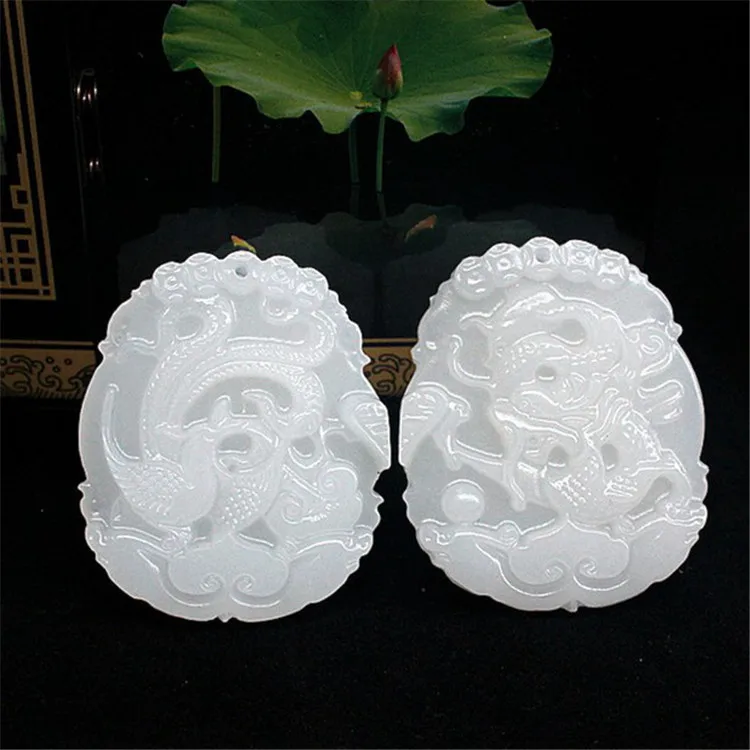 

Lixin natural jade jade white jade pendant genuine Afghan Longfeng brand pendant lovers of wholesale manufacturers
