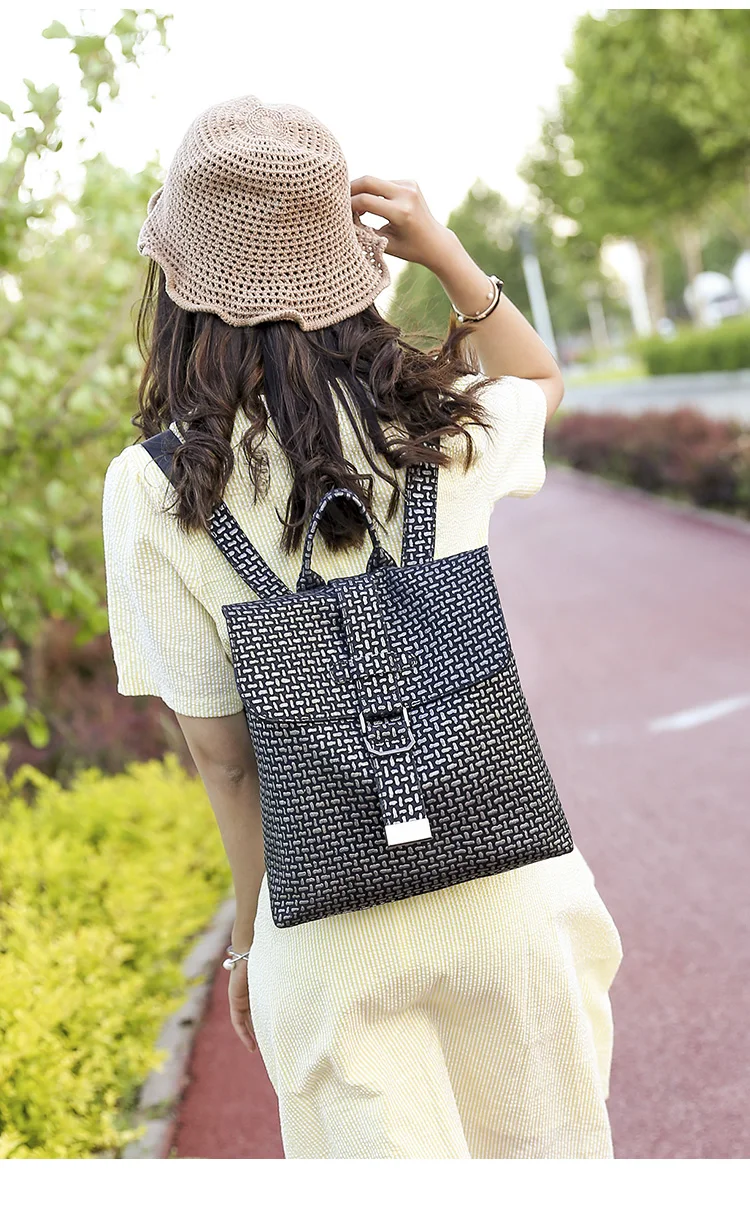 Модный трендовый женский рюкзак из искусственной кожи, женский рюкзак в консервативном стиле, сумка для школы и колледжа, однотонный элегантный женский рюкзак