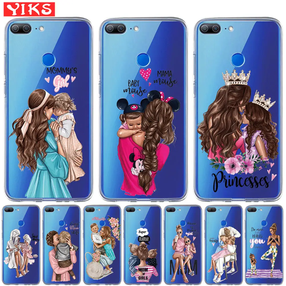 

Fashion Black Brown Hair Baby Mom Girl Queen Soft Cover For Huawei Honor 10 9 9i 8 Lite 8C 8A 8X 7 7A 7C 7X 6A 6X Soft TPU Case