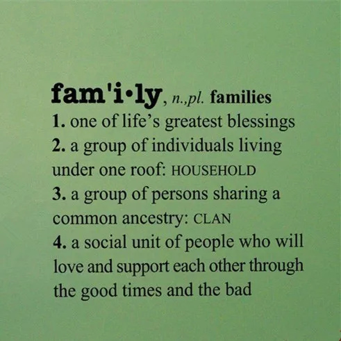 Family Definition Words Decal Dictionary Decal Living Room