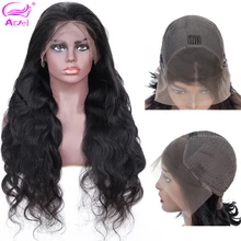 Объемный волнистый парик 13 × 4/6, парики из натуральных волос на кружеве для черных женщин, бразильский парик из натуральных волос на шнурке, парик Ариэль