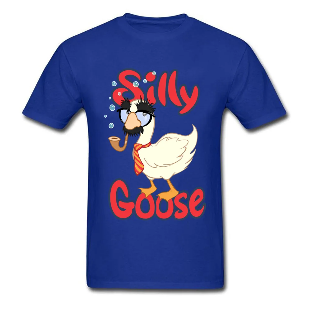 Silly Goose Simple Style Tops T Shirt Short Sleeve for Men Cotton Thanksgiving Day O-Neck T-shirts Hip hop Tee-Shirts Coupons Silly Goose blue