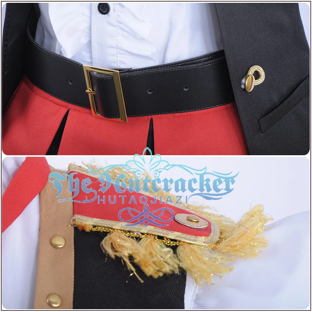 x_01 Game LoveLive!Sunshine!! Aqours Bremen Band Sakurauchi Riko Cosplay Costume Custom Red Pleated Skirt Dress Hairpin Socks Vest (5)