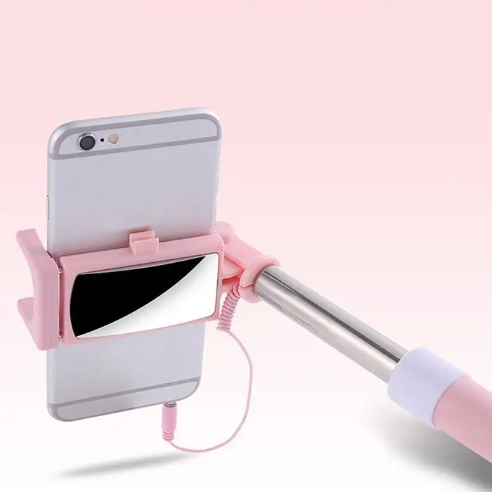 Мобильный телефон селфи палка для Xiaomi iPhone samsung huawei Выдвижная Проводная Складная портативная селфи палка с зеркалом заднего вида