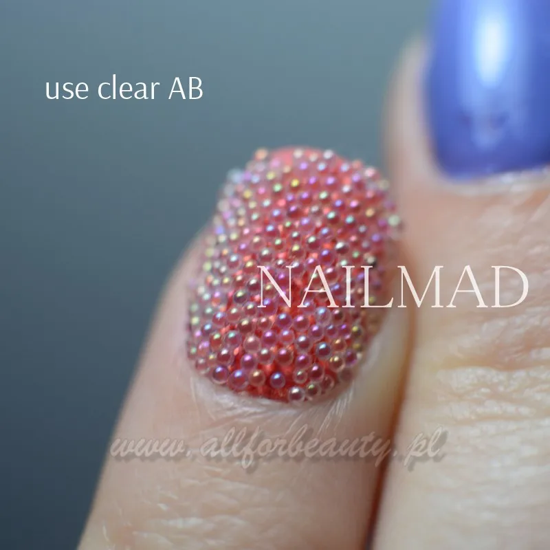 15 г/кор. NailMAD AB Икра бисер 0,6 мм микс Микро Мини Пузырьковые бусины стеклянные бусины Стразы для украшения ногтей