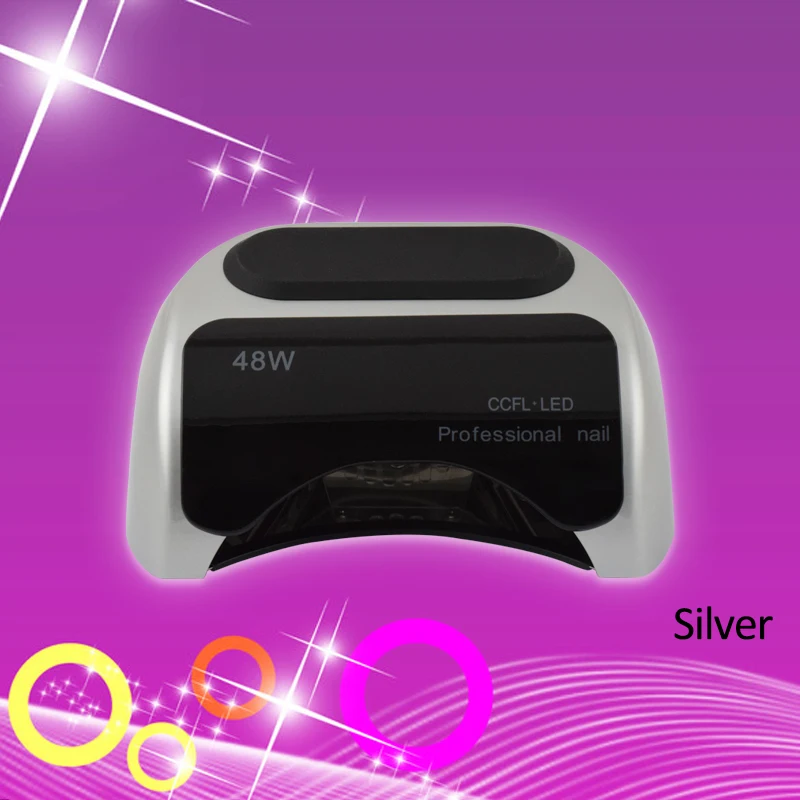 Professional 48W Silver CCFL UV LED Light Nail Lamp For Gel Nail Polish Art Automatic Hand Sensor Nail Art Tools Polish Machine