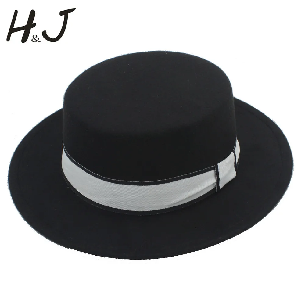 Winter Wool Women Men Flat Fedora Hat Gentleman Top Cloche Boater Jazz Cap