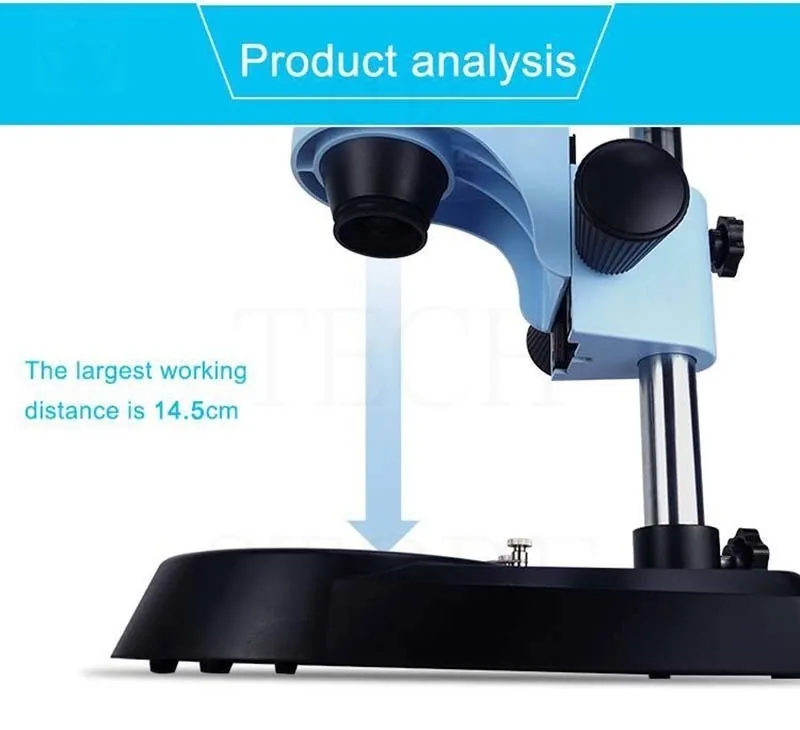 Sunshine SZM4514-S1 Zoom 7X-45X HD Binocular Microscope For Mobile Phone Repair PCB Inspection Soldering Industrial Microscope