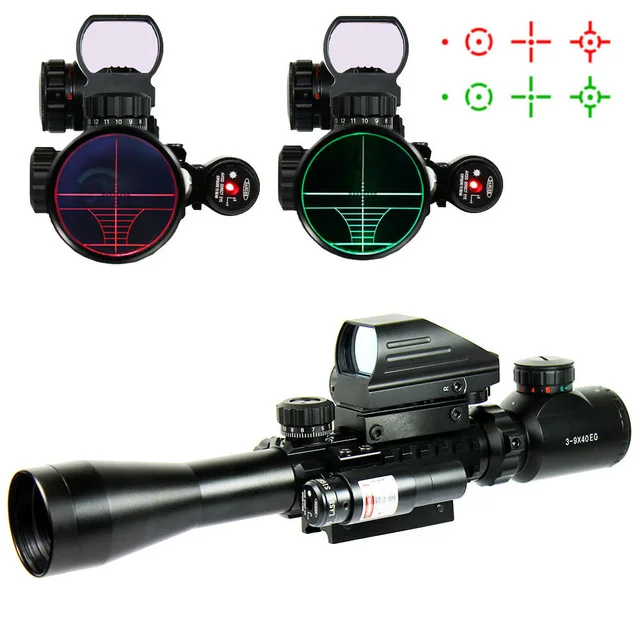 

Hunting Optics C 3-9X40 EG Tactical Riflescope / Airsoft Weapon Telescopic Rifle Scope With Holographic Dot Sight & Red Laser