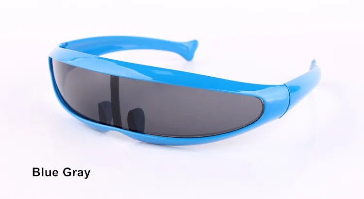 YOOSKE забавные Инопланетные Солнцезащитные очки Мужские X-men персональные лазерные очки крутые сиамские роботы Солнцезащитные очки женские солнцезащитные очки - Цвет линз: Blue Gray