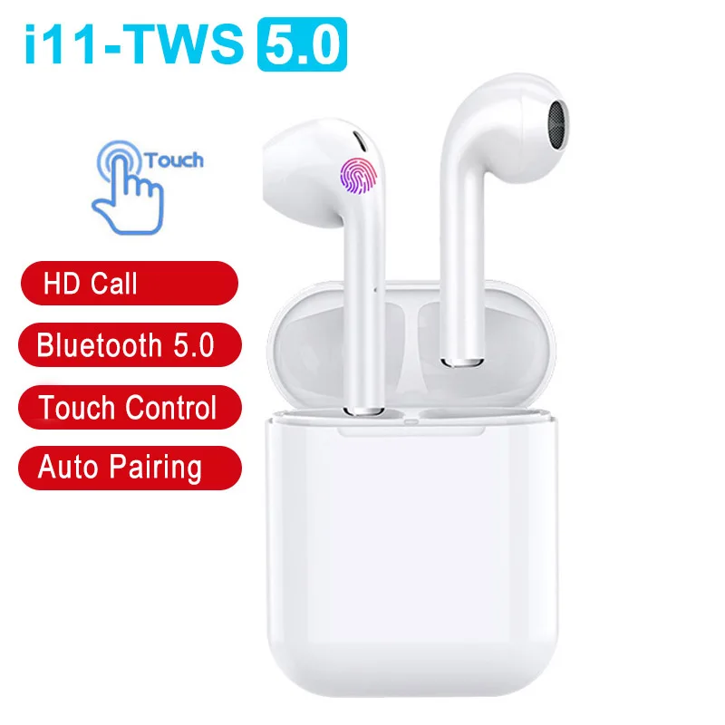 

i11 tws Headset 5.0 Bluetooth Earphone In-ear Earbuds Wireless Earphones Handsfree Portable Touch Auto Pair PK i9s i13 i10 tws