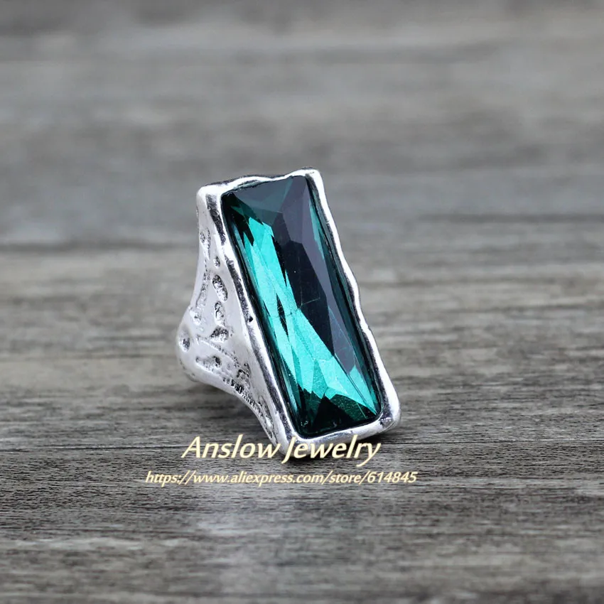Anslow Original Design Vintage Retro Large Big Square Crystal Wedding Ring For Women Female Jewelry Accessories LOW0024AR wedding rings,womens ring,finger rings,jewelry rings,ring jewelry