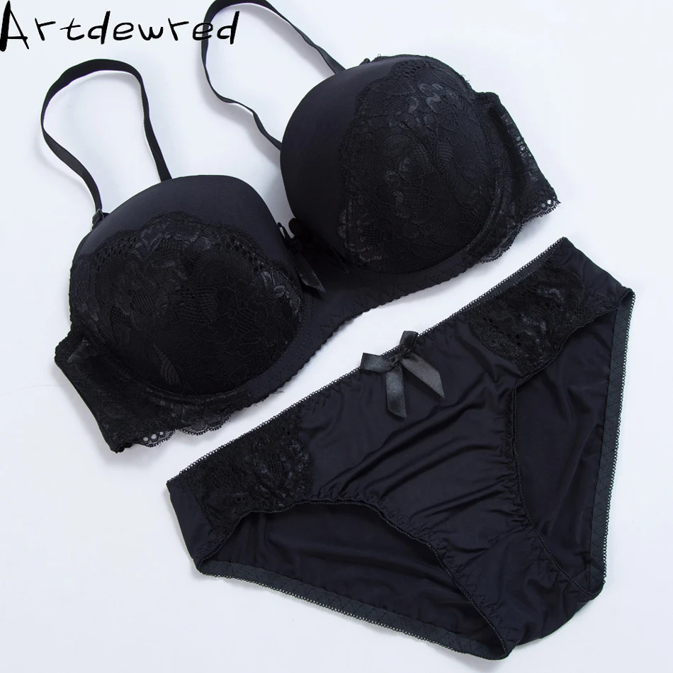 ARTDEWRED Women Sexy Bralette Big Size Bra Set Lace Underwear Bras 75 80 85 90 95 D E Intimates Female Bh Tops Lingerie Sets bra and thong set