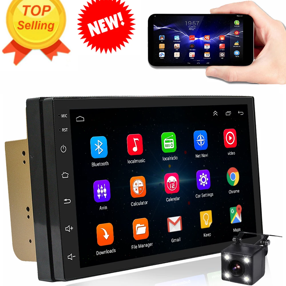 Rhythm 2 din android 6.0 car radio auto bluetooth double din multimedia player universal GPS Navigation 1024*600 support dab