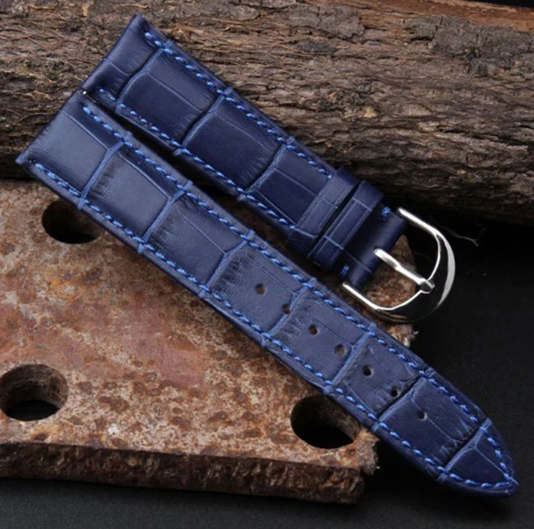New Arrival12mm 14mm 16mm 18mm 20mm 22mm Leather Watch Strap Deployant Bracelet Watch Band Blue Watchband